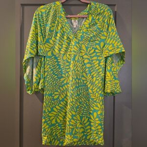 Trina Turk Green and Yellow Swim Suit Cover